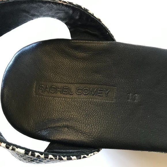 Rachel Comey Juno Wedge Sandals Womens 10 Blue Black Snake Skin Platform Shoes - Picture 4 of 12